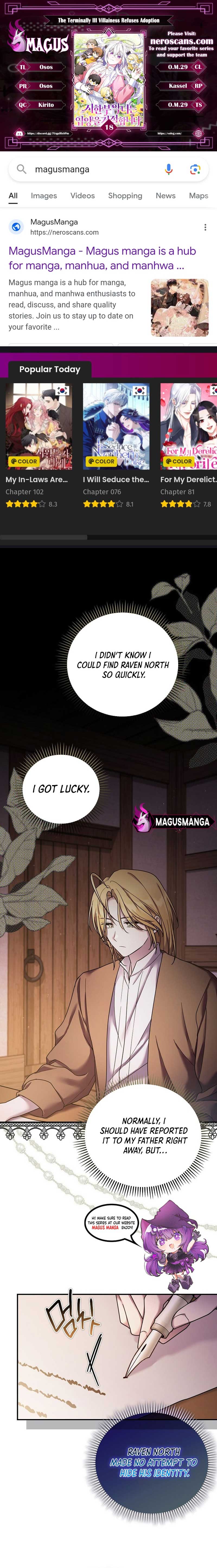 A Terminally Ill Villainess Refuses To Be Adopted Chapter 18 page 0