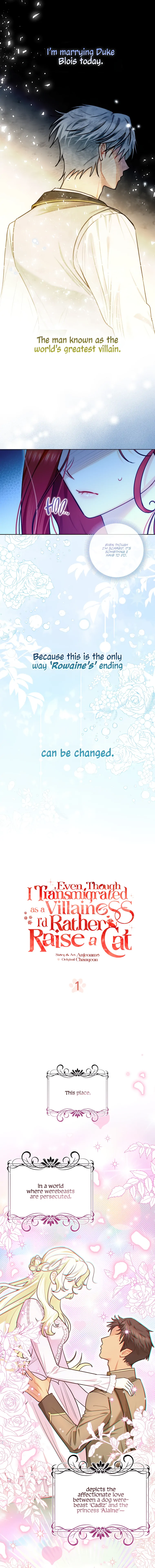 Even Though I Transmigrated as a Villainess, I’d Rather Raise a Cat Chapter 1 page 1