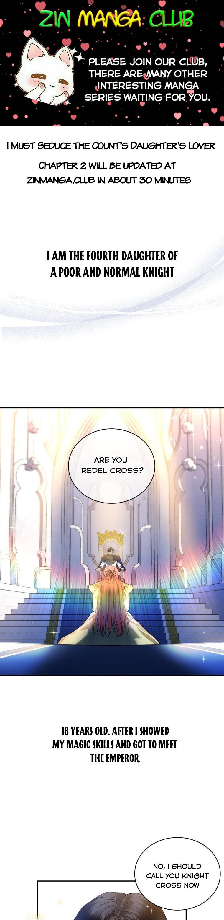 I Must Seduce the Count’s Daughter’s Lover Chapter 1 page 0