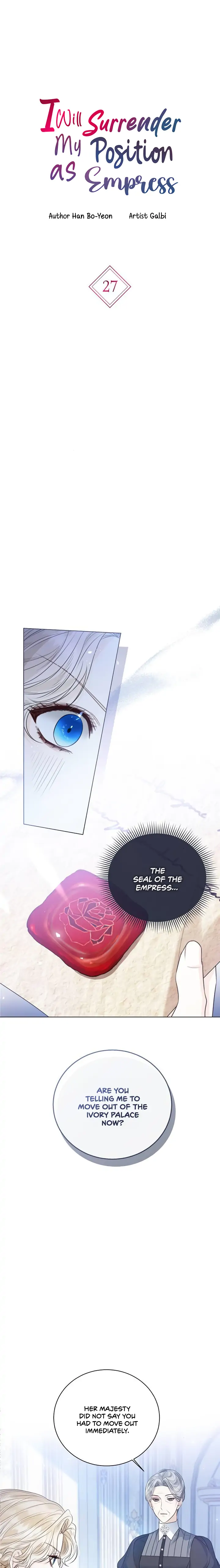 I Will Surrender My Position as the Empress Chapter 27 page 1