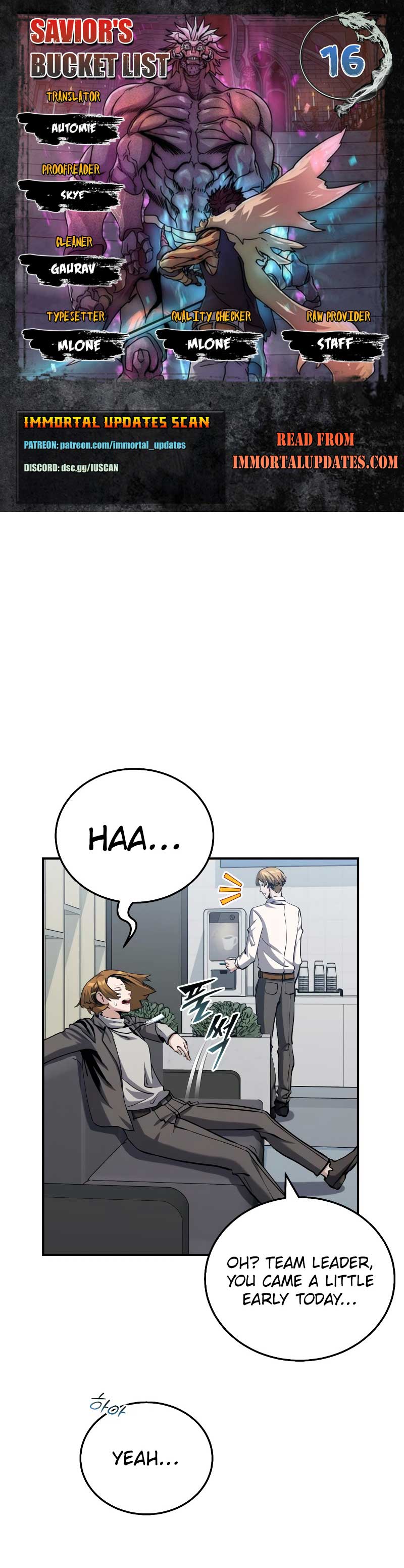 The Savior’s Bucket List Chapter 16 page 0