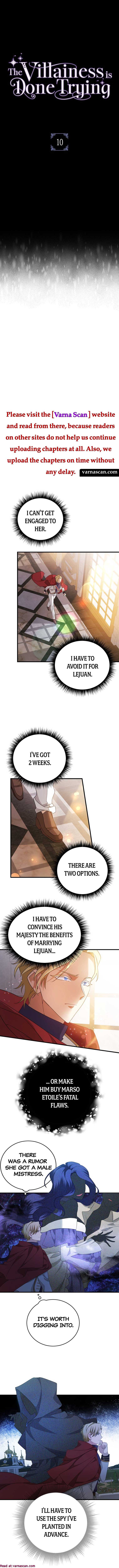 The Villainess is Done Trying Chapter 10 page 1