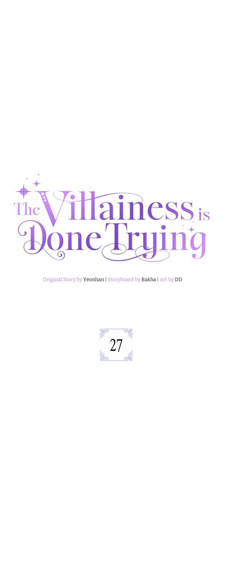 The Villainess is Done Trying Chapter 27 page 0